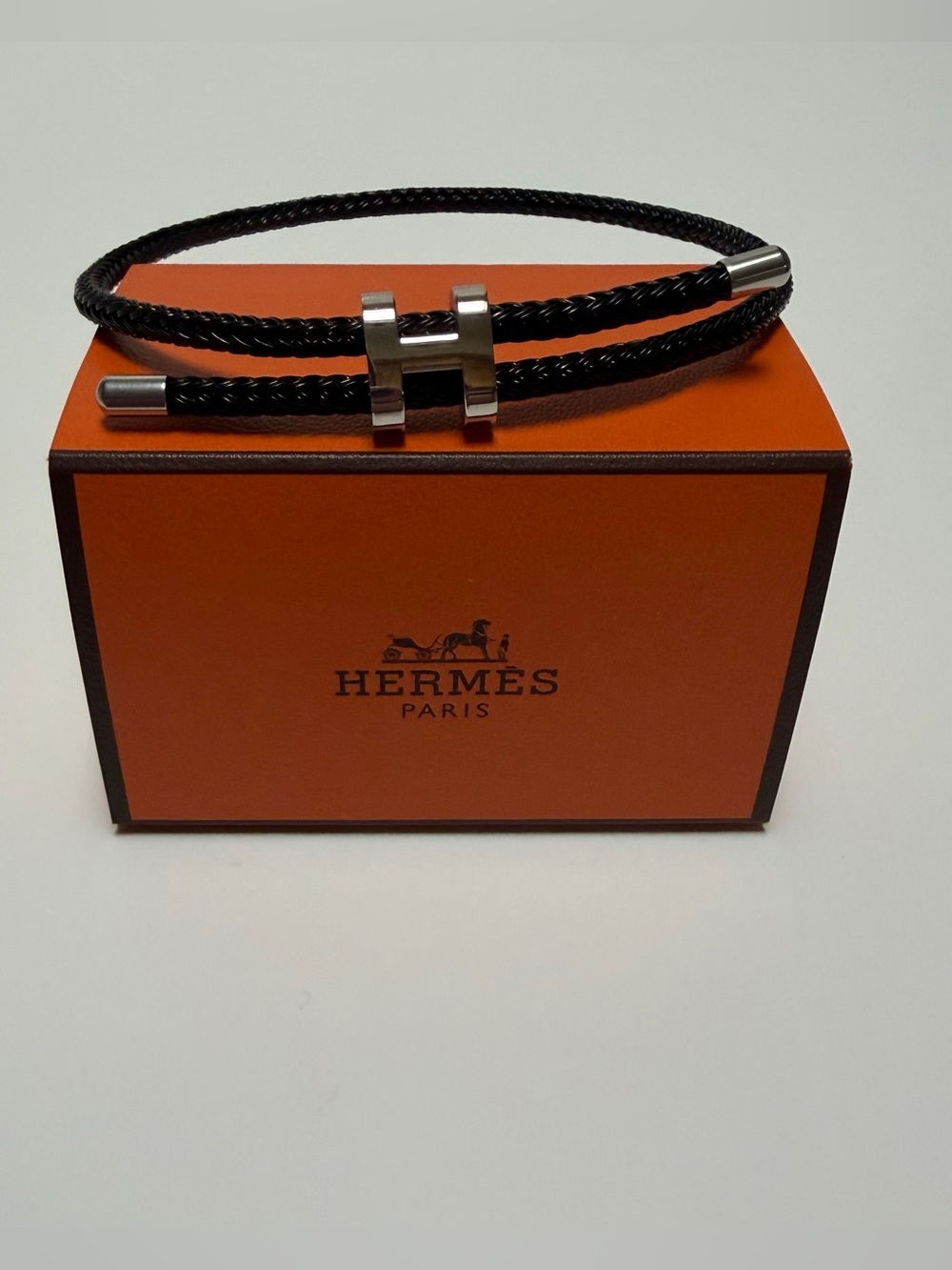 Hermes Box with Black & Silver Bracelet NWOT